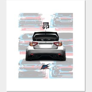 subaru impreza wrxsti rear Posters and Art